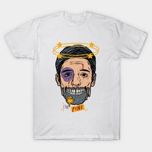 Man face half skull exhausted T-Shirt